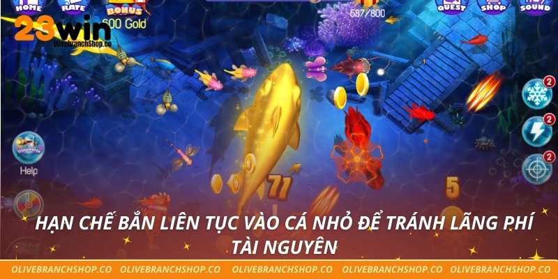 Hạn chế bắn liên tục vào cá nhỏ để tránh lãng phí tài nguyên